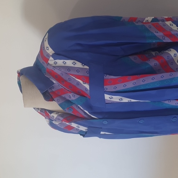 VINTAGE 80s Dolina Size 14 Blue Pleated Set - Picture 3 of 7